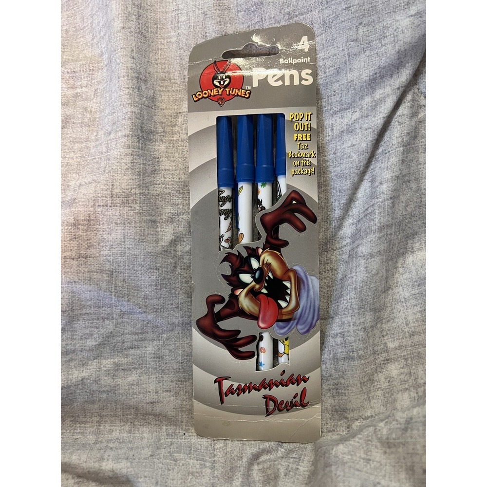 Vintage 1997 Looney Tunes Tazmanian‎ devil Dixon Ticonderoga Ballpoint Pens!